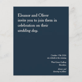 Budget Modern Elegant - Blåbröllop - inbjudan