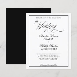 Budget Modern Elegant Black White Bröllop