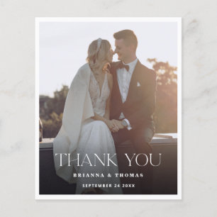 Budget Modern Elegant Photo Bröllop Tack Flygblad