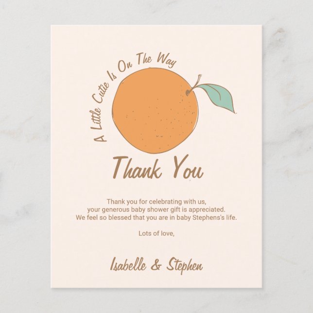 Budget Modern En Söt Liten Orange Baby Shower (Framsida)