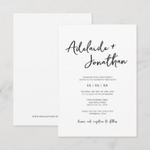 Budget Modern, enkel, minimalistisk bröllopsinbjud