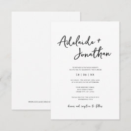 Budget Modern, enkel, minimalistisk bröllopsinbjud Inbjudningar