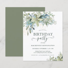 Budget Modern Eucalyptus-Födelsedagsfest