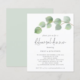 Budget Modern Eucalyptus Övningsmiddagsinbjudan