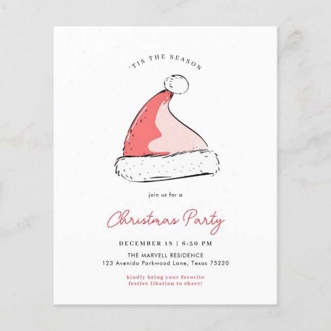 Budget Modern Festive Santas Hat jul Party (Framsida)