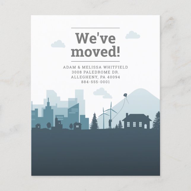 Budget Modern förändring av Adress Vi har flyttat  (Framsida)