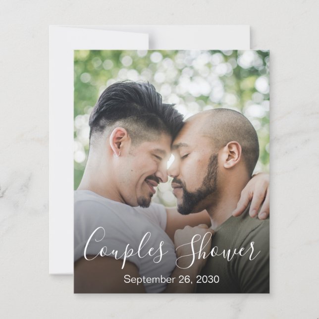 Budget Modern Foto Script HBTQ Par Bröllopsdusch  (Framsida)