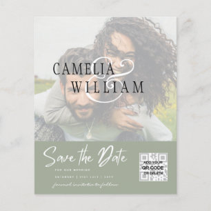 BUDGET Modern FOTO Spara datum QR-KOD RSVP Flygblad