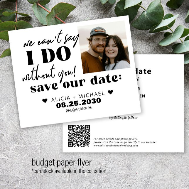 Budget modern fotobryllop spara datum flygblad (Skapare uppladdad)