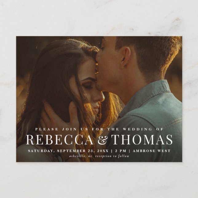 Budget Modern Fotobryllopsinbjudan Vykort (Framsida)