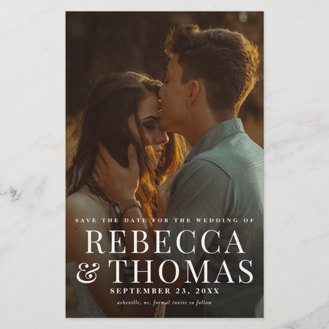 Budget Modern Fotoöverlägg Bröllop Spara datumet Flygblad (Framsidan)