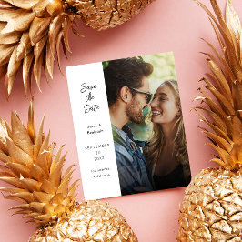 Budget Modern fotot & sida Spara datum - Vit Flygblad