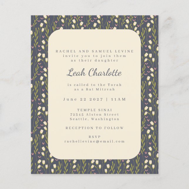 Budget Modern Garden Blommigt Earthy Bat mitzvah (Framsida)