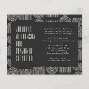 Budget Modern Geometric Black Arch Linjer Bröllop
