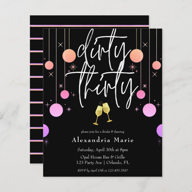 Budget Modern Glans "Smutsiga Trettio" 30-årsfiran (Fram/baksida)