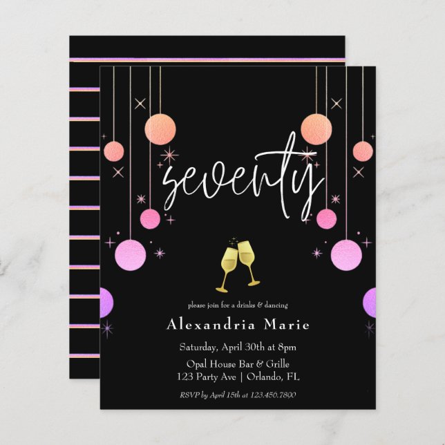 Budget Modern Gnistra 70:e Födelsedagsfesten (Fram/baksida)