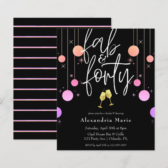 Budget Modern Gnistra "Fab & 40" födelsedag (Fram/baksida)