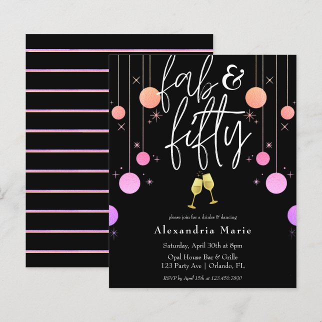 Budget Modern Gnistra "Fab & 50" födelsedag (Fram/baksida)