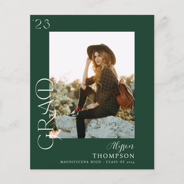 Budget Modern GRAD Photo Studenten - Grönt Flygblad (Framsidan)