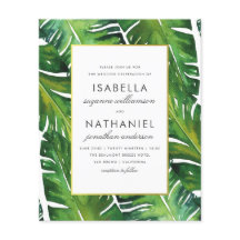 Budget Modern Grönt Tropical Löv Bröllop