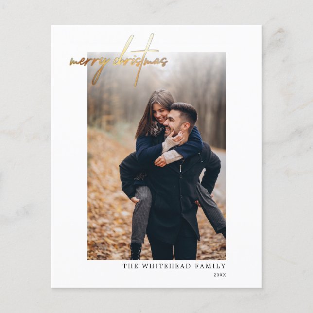 Budget Modern Guld God jul-vitkort Flygblad (Framsidan)