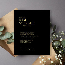 Budget modern inbjudan till guld-typografi