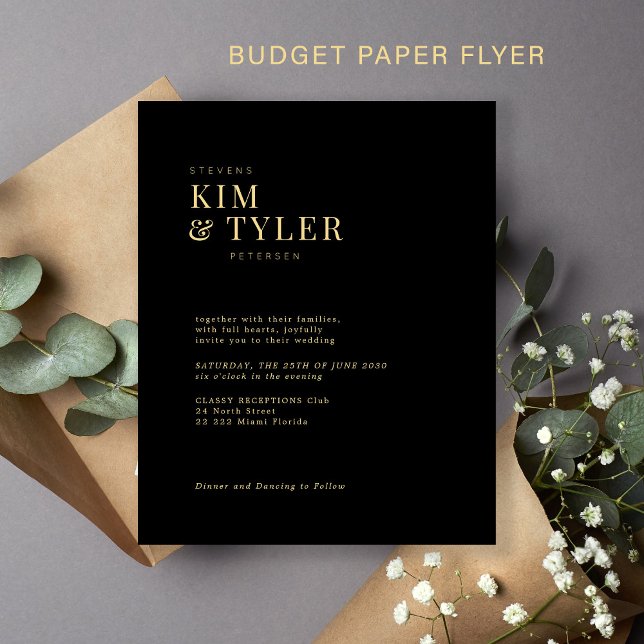 Budget modern inbjudan till guld-typografi flygblad (Skapare uppladdad)