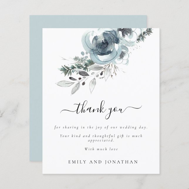 Budget Modern jul-Blommigtarna Bröllop Tack (Fram/baksida)