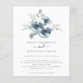 Budget Modern julbröllopsinbjudan Bouquet