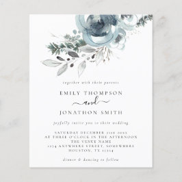 Budget Modern julinbjudan - Blommigtar