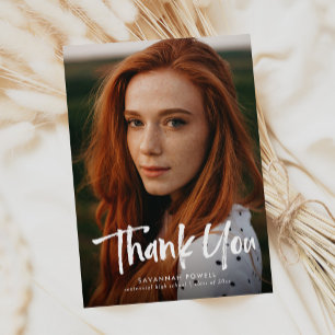 Budget Modern Lettering Simple 3 Photo Studenten Tack Kort