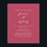 Budget Modern Magenta Script Bröllop<br><div class="desc">Budget-minimalistisk Modern Magenta-skript - inbjudan till skript</div>