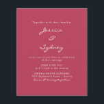 Budget Modern Magenta Script Bröllop<br><div class="desc">Budget-minimalistisk Modern Magenta-skript - inbjudan till skript</div>