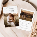 Budget Modern Minimalist Boho 2 Photo Bröllop Inbjudningar<br><div class="desc">Fånga magin i din speciella dag med vår budgeterade moderna,  minimalistiska Boho 2-fotobröllop-inbjudan. Med handskrivet kalligrafiskt skript och boho stil-fotografi är denna minimalistiska utformning perfekt för minimalistiskt bröllop.</div>
