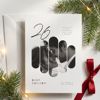 Budget Modern Minimalist Nygift Jul Foto Julkort