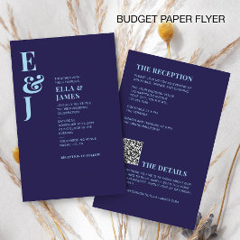 Budget Modern minimalistisk flotta Blue Bröllop Fl Flygblad