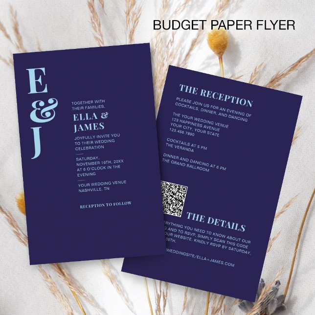 Budget Modern minimalistisk flotta Blue Bröllop Fl Flygblad (Skapare uppladdad)