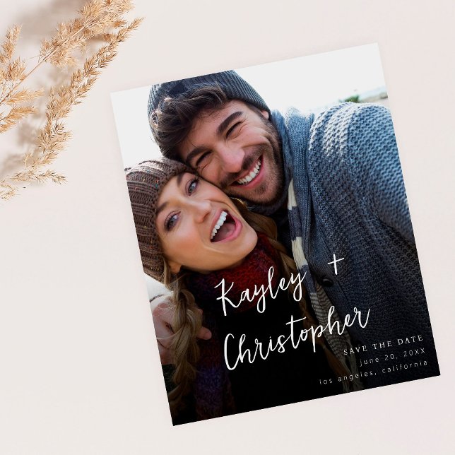 Budget Modern Namn Photo Verti Chic Spara datum Flygblad (Skapare uppladdad)