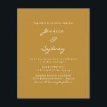 Budget Modern Ochre-skriptbröllopsinbjudan<br><div class="desc">Budget - Minimalistisk Modern Ochre-Gult - inbjudan till skript</div>