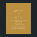 Budget Modern Ochre-skriptbröllopsinbjudan<br><div class="desc">Budget - Minimalistisk Modern Ochre-Gult - inbjudan till skript</div>
