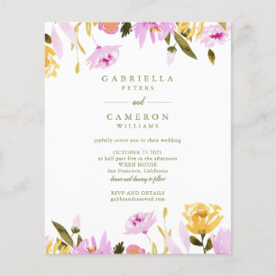 Budget Modern Olive Rosa Watercolor Blommigt Bröll