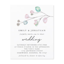Budget Modern Pastell Löv Bröllopsinbjudan