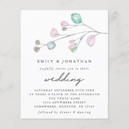 Budget Modern Pastell Löv Bröllopsinbjudan