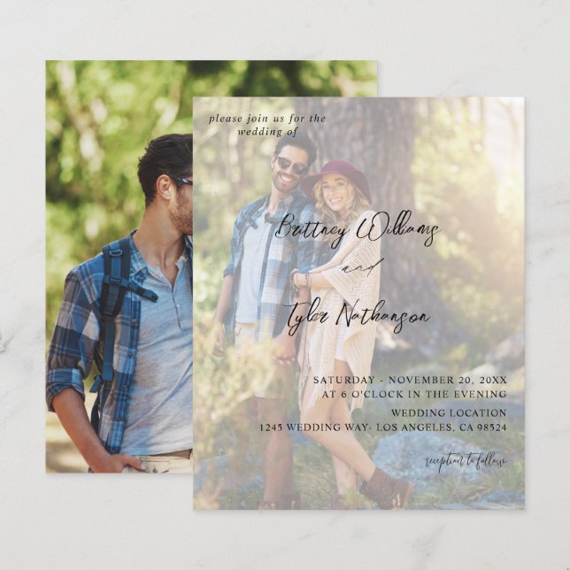 Budget Modern Photo 12 Lodrät Bröllop (Fram/baksida)