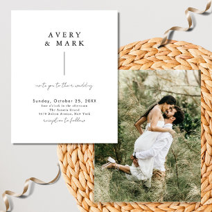 Budget Modern Photo Black and White Bröllop Flygblad