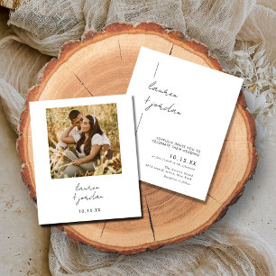 Budget Modern Photo Boho bröllopsinbjudan