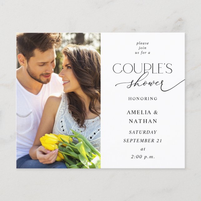 Budget Modern Photo Couples Shower Flygblad (Framsidan)