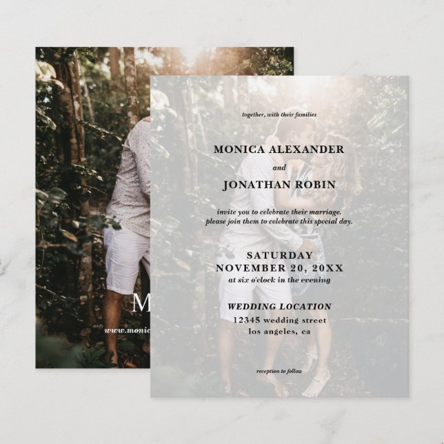 Budget Modern Photo Lodrät Bröllop (Fram/baksida)