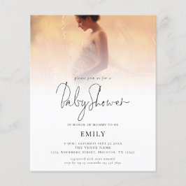 Budget Modern Photo Overlay Baby Shower-inbjudan
