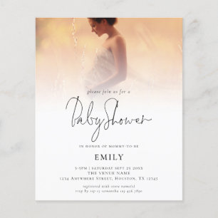Budget Modern Photo Overlay Baby Shower-inbjudan